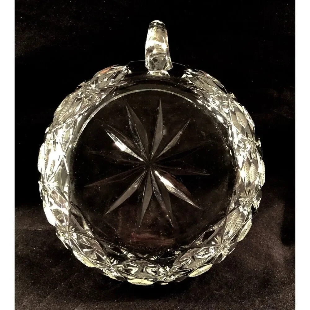 Cut Crystal Dessert / Wine Bottle Coaster/ Nappy / Trinket Dish, MF Unknown